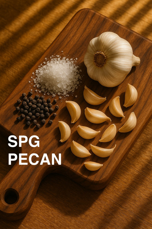 7GT SB9 Smoked Salt, Pepper & Garlic Blend-Pecan, 1835 Bourbon Infused (6oz)