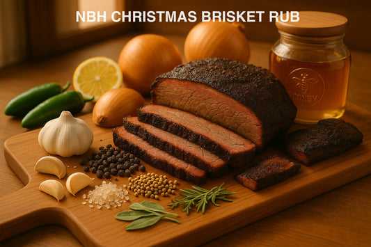 7GT NBH Special Edition Christmas Brisket Rub: Smoked Salt, Pepper, Jalapeño, Garlic, Onion Lemon, Honey and Mustard